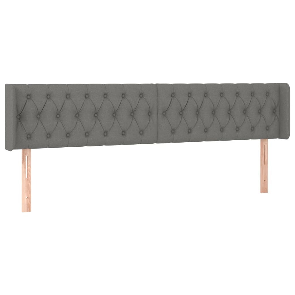Décoshop26 - Kopfteil Schlafzimmeraccessoire LED-Beleuchtung 203 x 16 x 78/88 cm dunkelgrauer Stoff TDL0201054 Image