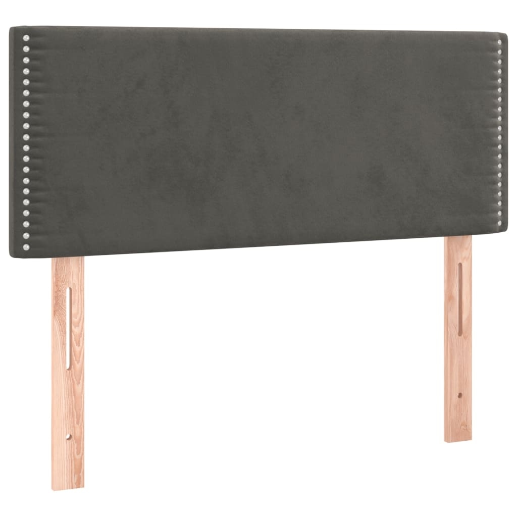 Décoshop26 - Kopfteil Schlafzimmeraccessoire LED-Beleuchtung 90 x 5 x 78/88 cm dunkelgrauer Samtstoff TDL0200995 Image