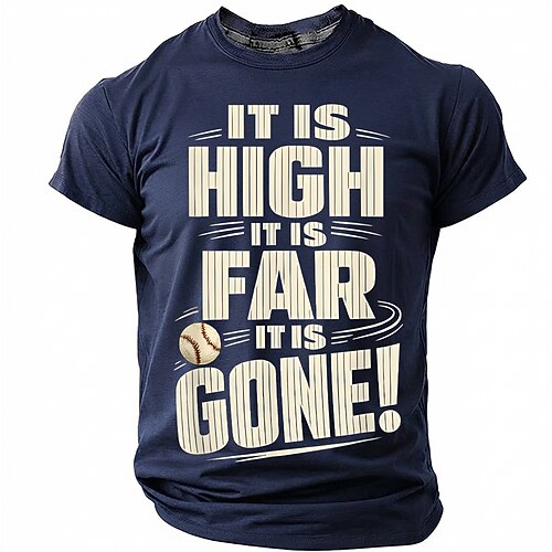 Es ist hoch, es ist weit, es ist weg – Baseball-Homerun-Shirt für Herren, Sportfan, Freizeit-T-Shirt mit Grafik, Rundhalsausschnitt, Kurzarm, Geschenk für Baseballliebhaber, Spieltag, Streetwear, Image