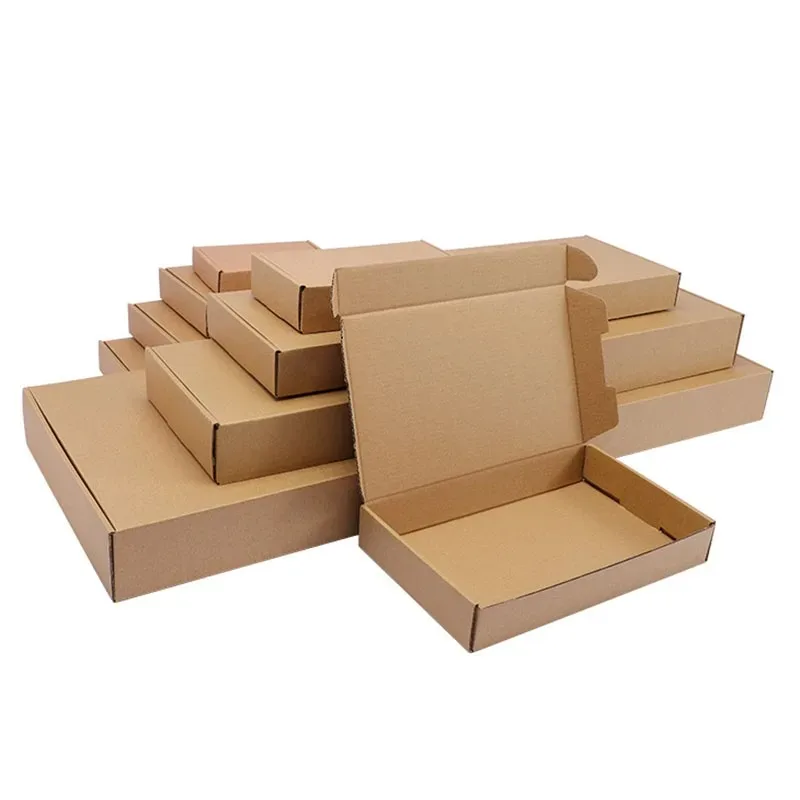 10 Stück superharte braune braune Kartonverpackung in mehreren Größen, Geschenk für Hochzeit, Party, Schokolade, Süßigkeiten, Veranstaltung, Geschenkbox Image