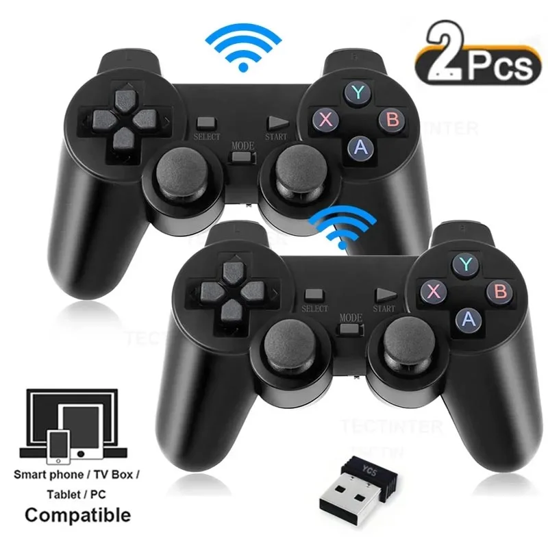 2 Stück 2,4 GHz Wireless-Gamepad ohne Verzögerung, Game-Controller, USB-Joystick für PC, Android TV, Steuerung für PC-Box, Spielekonsole Image