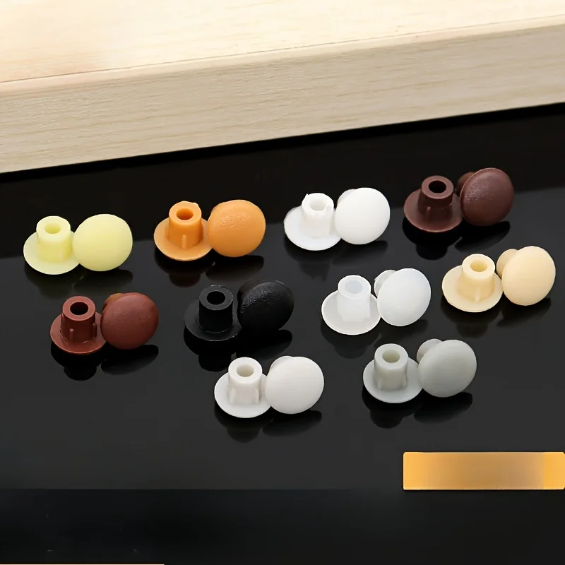100 Stück Kleiderschrank 5 mm Kunststoff-Lochstopfen, Möbel Schrank Reihenlochstopfen, Kleiderschrankstopfen Lochstopfen, Schraubenloch dekorative Abdeckung Image