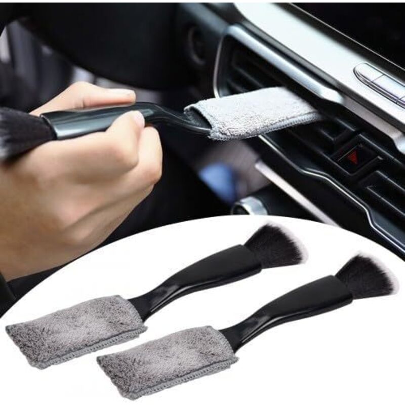 [mai Usato] 2 Pezzi 2 In 1 Spazzola Per La Pulizia Dell'auto, Spazzola Per La Pulizia Dell'auto A Doppia Testa, Spazzola Per La Pulizia Dell'auto, Kit Per La Pulizia Degli Interni Dell'auto, Spazzola