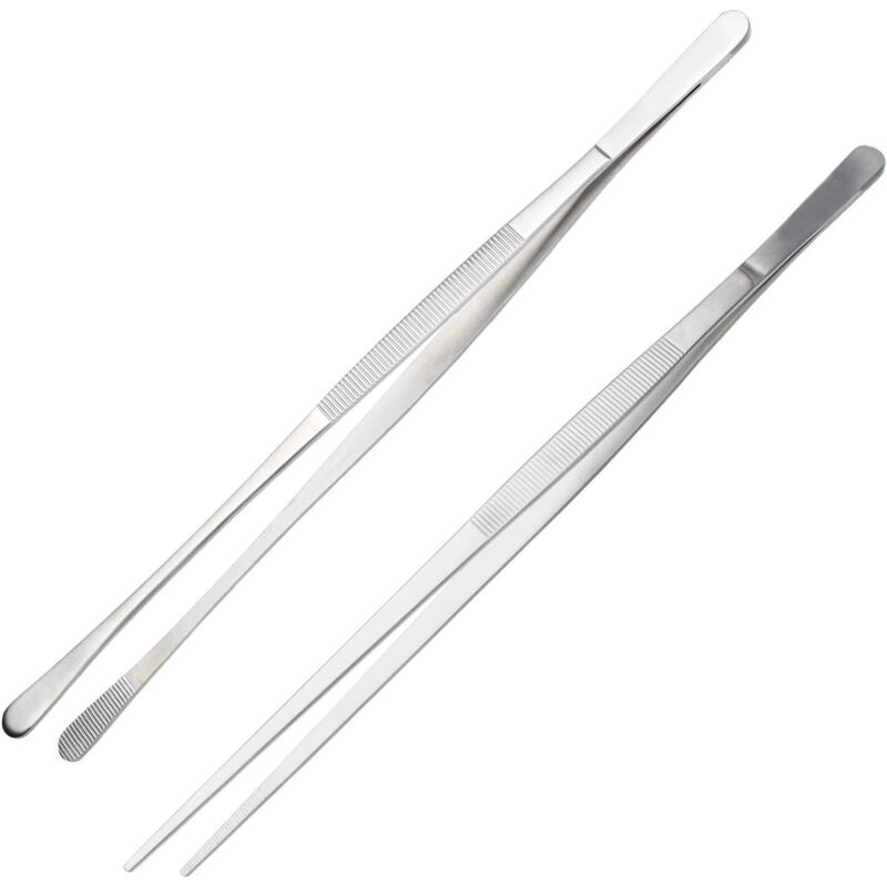 Pinze Da Cucina, Pinze Da Cucina In Acciaio Inox, Pinze Da Cucina Grandi, Pinze Da Cucina Di Precisione, Pinze Da Cucina Con Lame Esfolianti, Pinze Per Barbecue, Pinze Da Cucina Piatte, 2 Pezzi, 30 Cm
