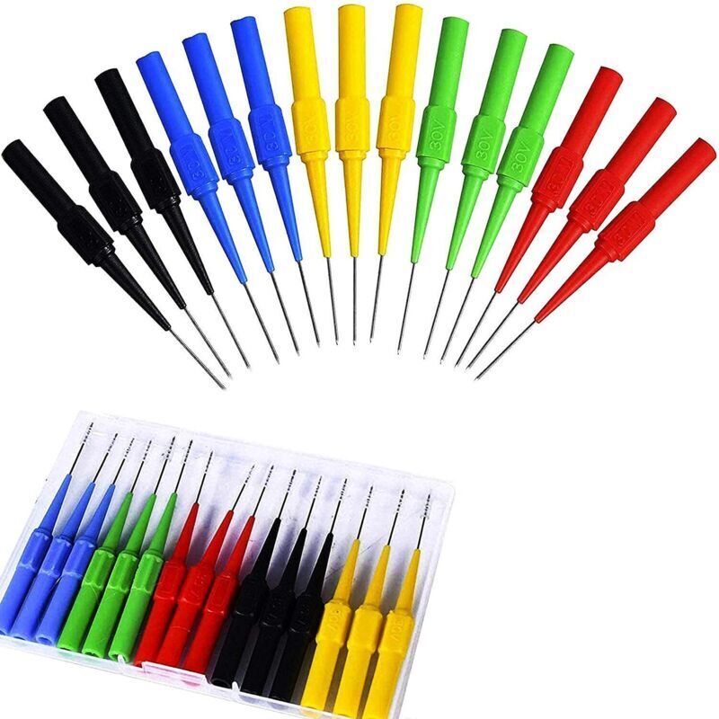 15 Sonde Di Prova Per Trapano, Sonde Di Prova Per Multimetro, Sonde A Clip Di Prova Con Connettore A Banana, Sonde Di Prova Per Multimetro Isolate Da 4 Mm, Sonde Di Prova Per Autoveicoli