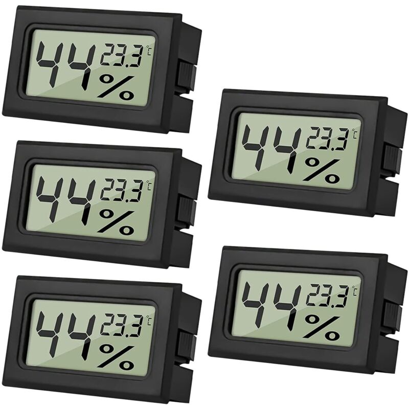 5 Mini Termometro Digitale Lcd Igrometro Per Interni Igrometro Termometro Per Rettili Per Interni Igrometro Digitale, Per Ufficio, Cucina, Termometro Per Incubatrice, Termometro Per Serra