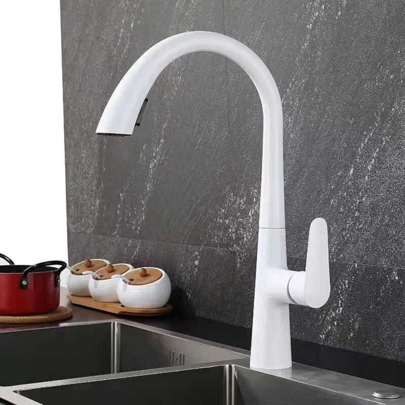 Rubinetto Da Cucina Con Doccetta Estraibile, Rubinetto Per Lavello A Doppia Funzione, Rubinetto Per Lavello Girevole A 360°, Rubinetto Da Cucina In Ottone Monoforo, Rubinetto Da Cucina Monocomando, Bi