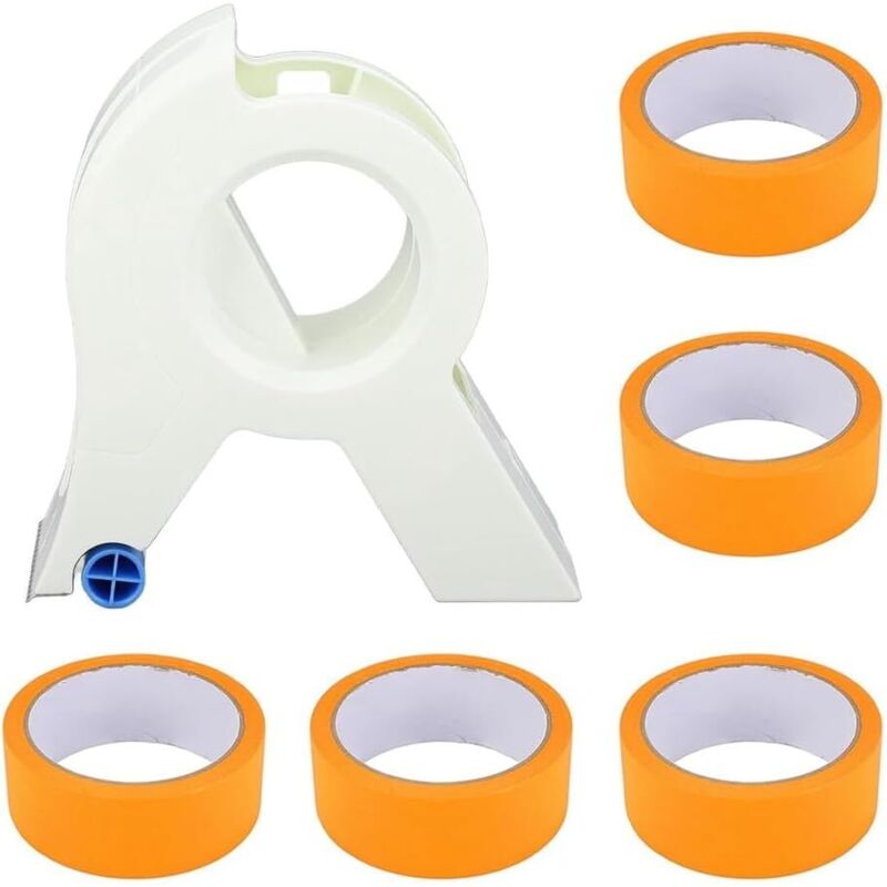 Applicatore Di Nastro Adesivo, Macchina Per Nastro Adesivo, Dispenser Di Nastro Adesivo, Taglia-nastro Portatile, Fornito Con 5 Rotoli Di Nastro Adesivo Arancione, Adatto Per Modanature Decorative, Pa