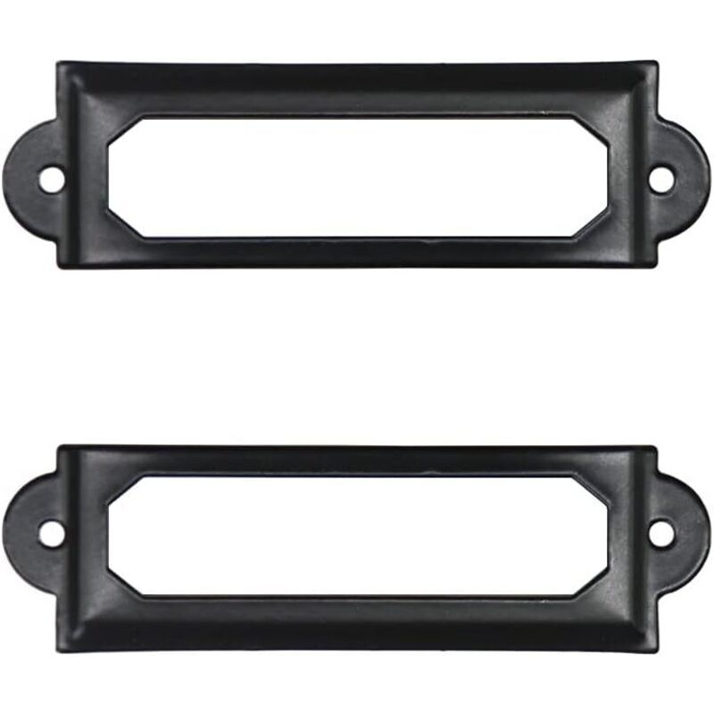 Kzq 50 Porta Etichette In Metallo Nero Per Scrivania, Scaffale, Cassetto, Armadio, Porta Etichette, Struttura In Metallo 60 Mm X 17 Mm