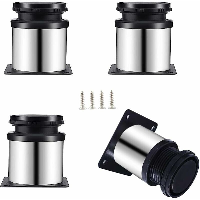 Set Di Gambe Regolabili Per Mobili In Acciaio Inox, 50 X 60 Mm, Gambe Per Mobili, Gambe In Metallo, Adatte Per Mobili, Cucina, Scrivania, Gambe Per Tavoli, Gambe Per Mobili, Gambe Per Banconi