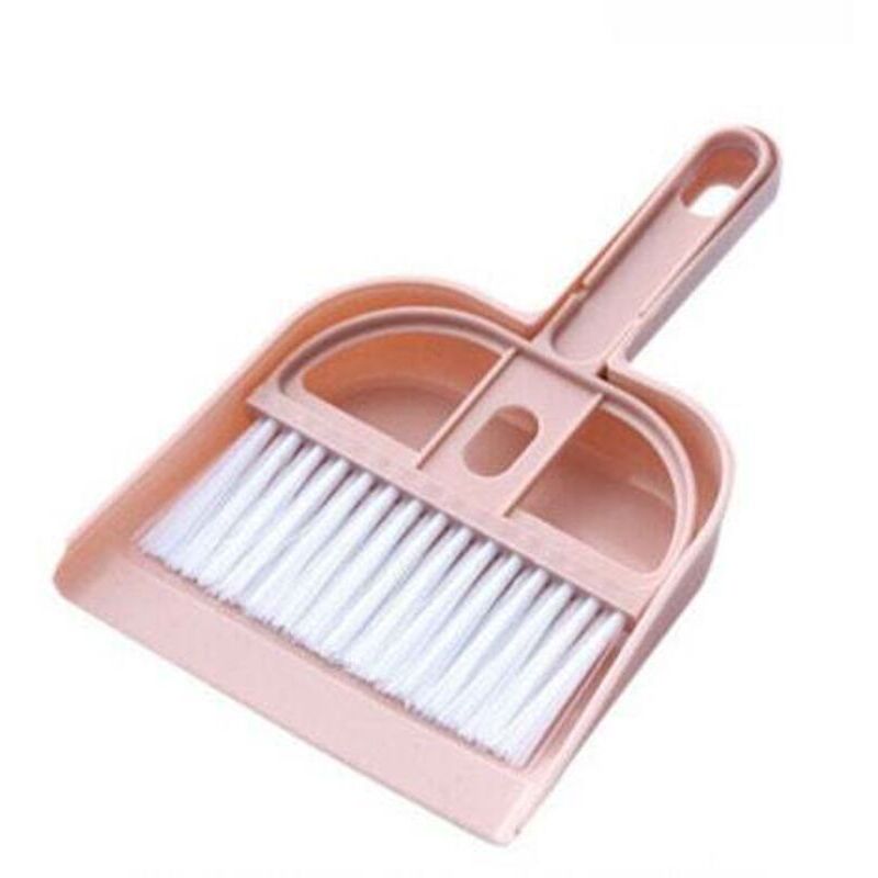 (rosa) Piccola Scopa E Paletta Per La Casa. Mini Palette Con Set Di Spazzole.