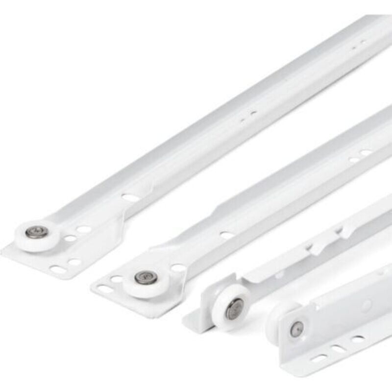 Set Di 2 (1 Paio) Guide Per Cassetti Da 350 Mm - Guide Per Cassetti Scorrevoli, Bianche, Sistema Di Guide A Estensione Parziale - Kit Per Cassetti Scorrevoli Di Facile Installazione