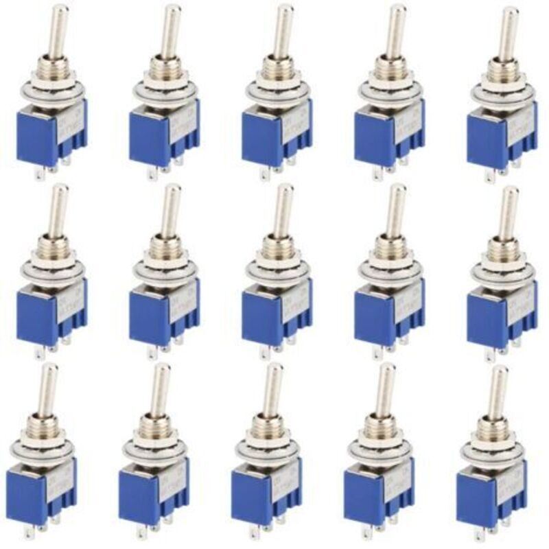 Confezione Da 15 Interruttori A Bilanciere, Mini Interruttori A Bilanciere, Ac 125v 6a On-off 3 Pin 2 Posizioni Spdt Interruttore A Bilanciere Autobloccante Per Ricambi Auto (blu)