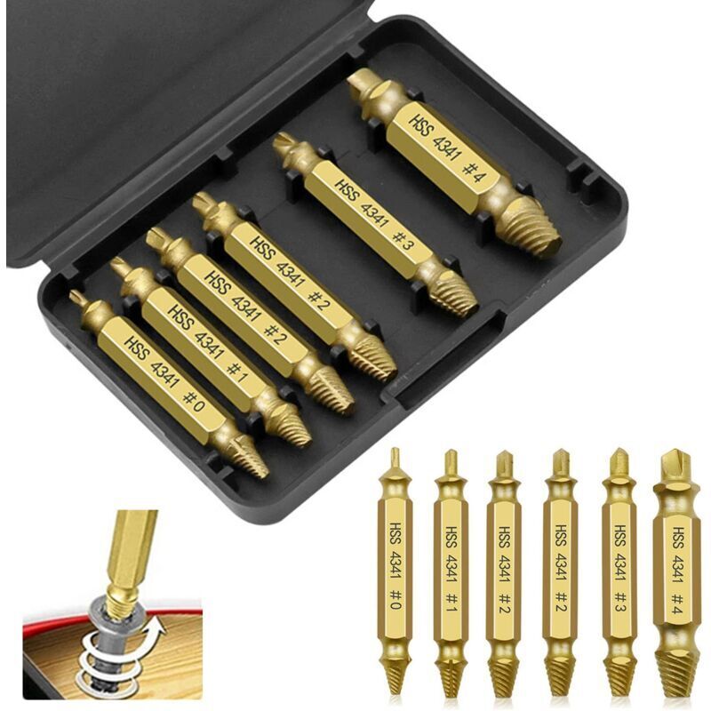 Kit Estrattore Per Viti Rotte Da 6 Pezzi Kit Estrattore Per Viti Rotte Estrattore Per Teste Di Viti Estrattore Per Viti Rotte E Estrattore Per Bulloni Npterbl