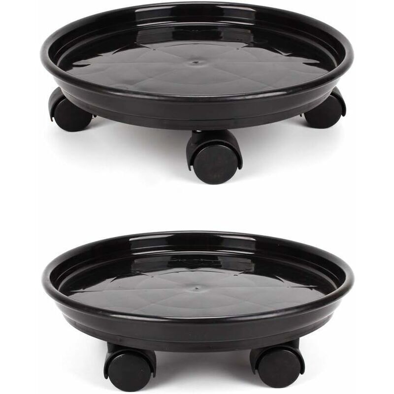 Set Di 2 Contenitori Per Piante, Vaso Da Fiori Rotondo Supporto Per Piante In Vaso Su Ruote, Scaffale Resistente Su Ruote Carrello Per Carrelli Vassoio Sottovaso Pallet Con Rotelle Universali Per Uso