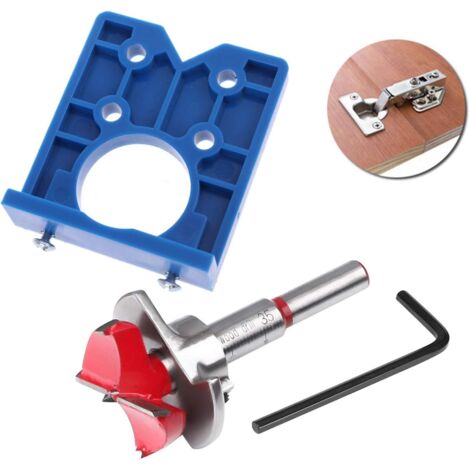 Set Di Punte Forstner Da 35 Mm Per Cerniere A Scomparsa, Punta Per Trapano Per Cerniere A Scomparsa, Dima Di Foratura, Utensili E Piastre Di Montaggio Per Cerniere Di Mobili, Lavorazione Del Legno.