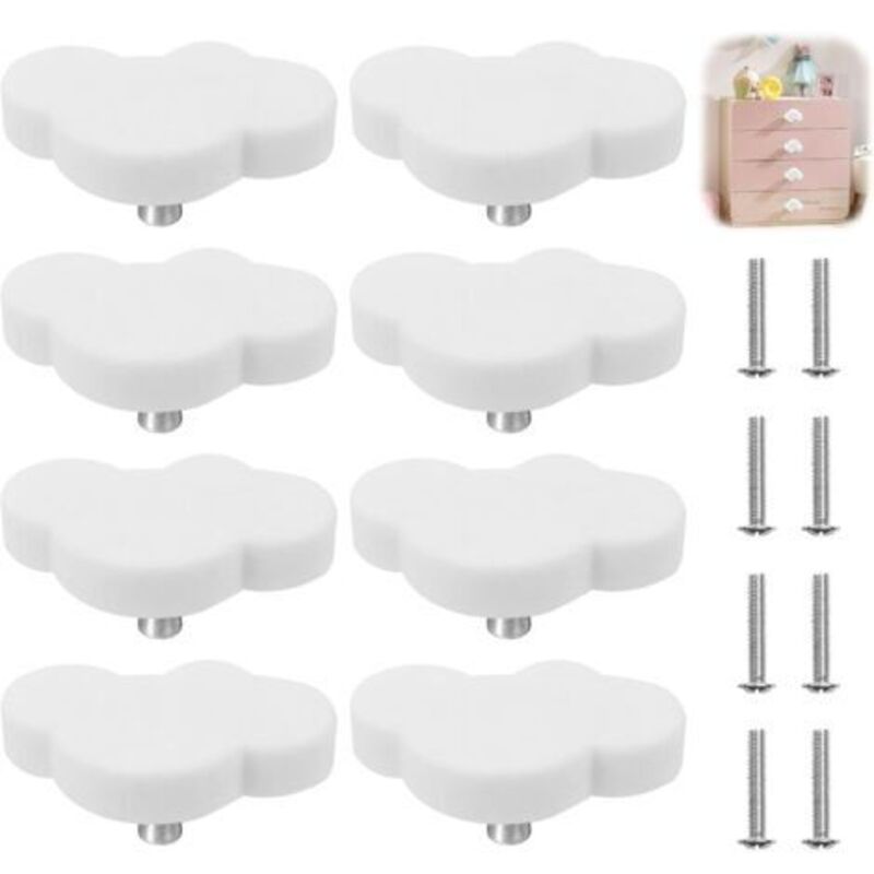 Set Di 8 Pomelli Per Mobili A Forma Di Nuvola Per La Cameretta Dei Bambini, Stile Cartone Animato, Pomelli Per Mobili, Pomelli Per Cassetti Con Viti, Pomelli Per Cassetti, Pomelli Per Mobili, Maniglie