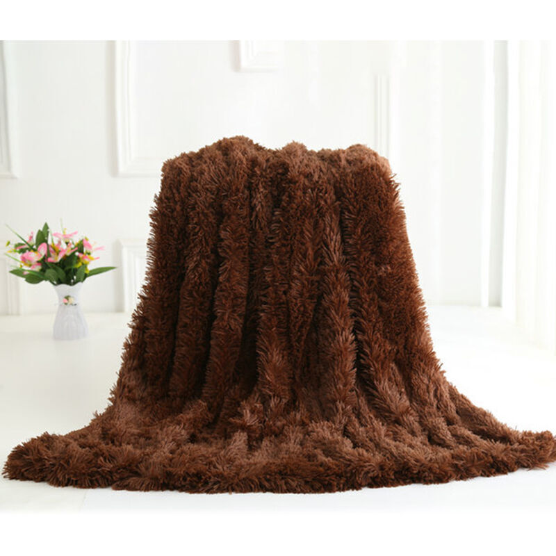 Coperta Da Tiro Super Morbida In Pelliccia Lunga, Pelo Lungo, Pelliccia Sintetica, Leggera, Calda, Accogliente, Soffice, Peluche, Coperta Decorativa Per Divano, Divano Letto, Poltrona, 51''x 63'', 51"