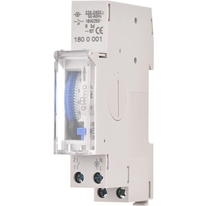 Timer Meccanico, 24 Ore Ca 220-240 V, Intervallo Di 15 Minuti, 96 Orari Di Accensione/spegnimento, Timer Elettrico Programmabile, Interruttore Relè Per Montaggio Su Guida Din.