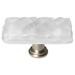 Sietto Glacier 2" Length Rectangle Knob 1.0 W in white/brownCrystal & Glass/Metal in Blue/Gray/Satin Nickel | Wayfair LK-204-SN