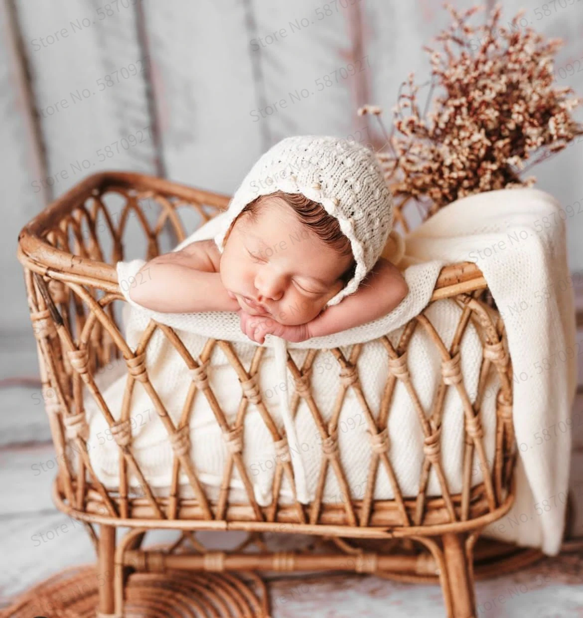 2022 neugeborenen Fotografie Requisiten Korb Vintage Rattan Baby Bett Weben Körbe Holz Krippe für Bebe Foto Schießen Foto Möbel