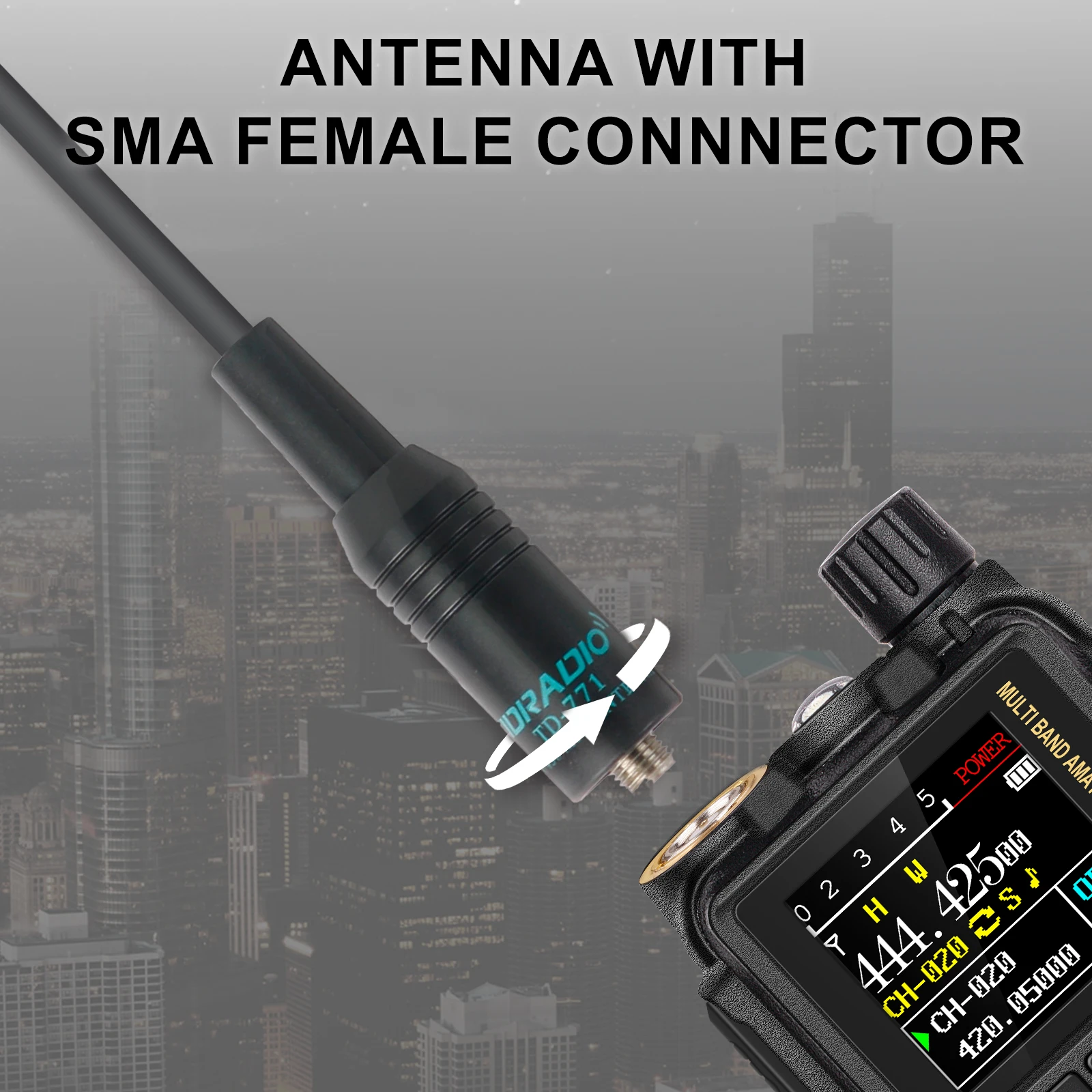TIDRADIO TD-771 Walkie-Talkie Zubehör VHF/UHF 144/430Mhz Amateurfunk-Antenne für BaoFeng UV-5R, 5RM, 5RX, TD-H8 Image