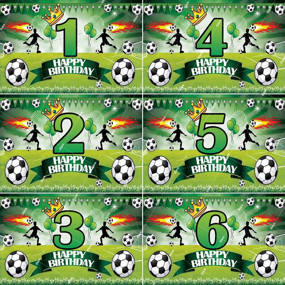 Maßgeschneiderter 1–20 Fußball-Geburtstags-Hintergrund, Stadion, Grasland, Fußball, Junge, Geburtstag, Party-Dekoration, Banner, Fotografie-Hintergrund Image