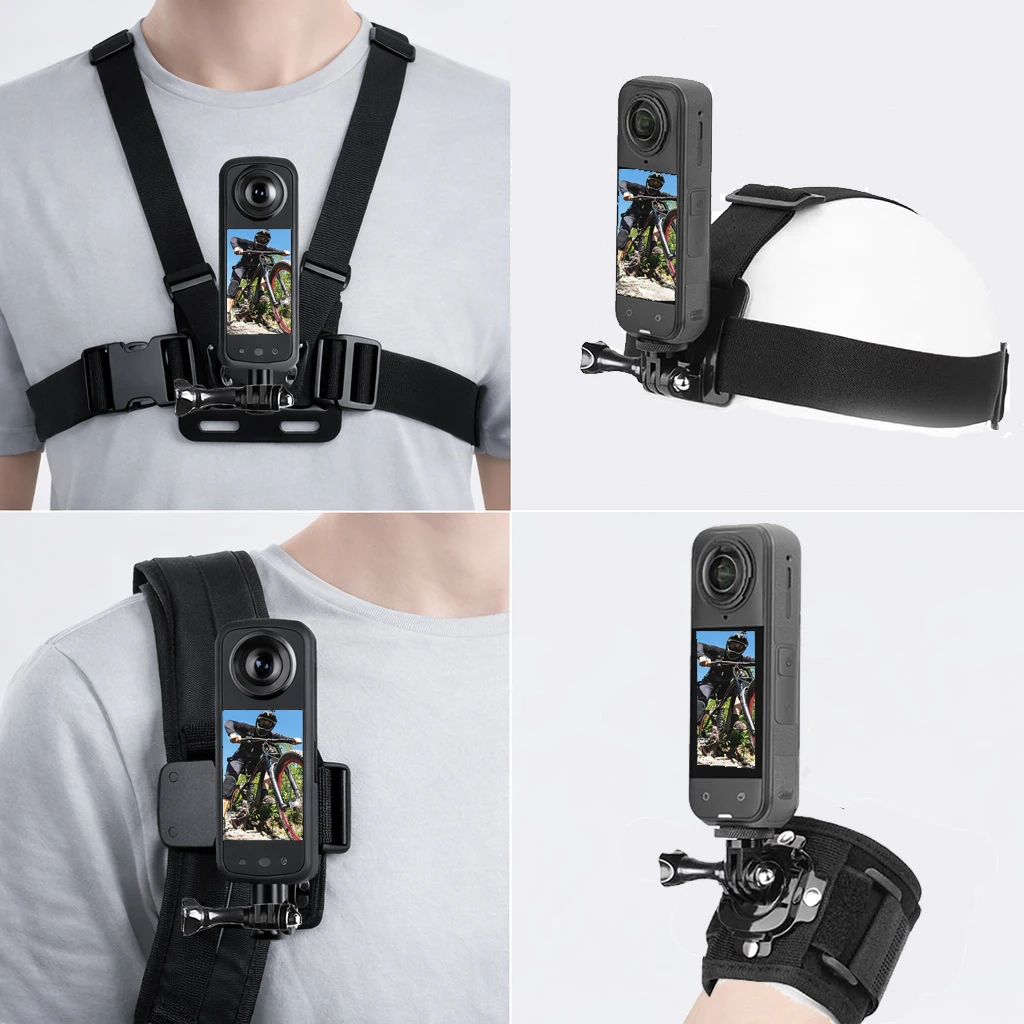 Zubehör-Set für Insta 360 X5 X4 X3 Brusthalterung Kopfband Rucksackclip Halterung Handgelenkschlaufe für Insta 360 X5 X4 X3 Zubehör Image