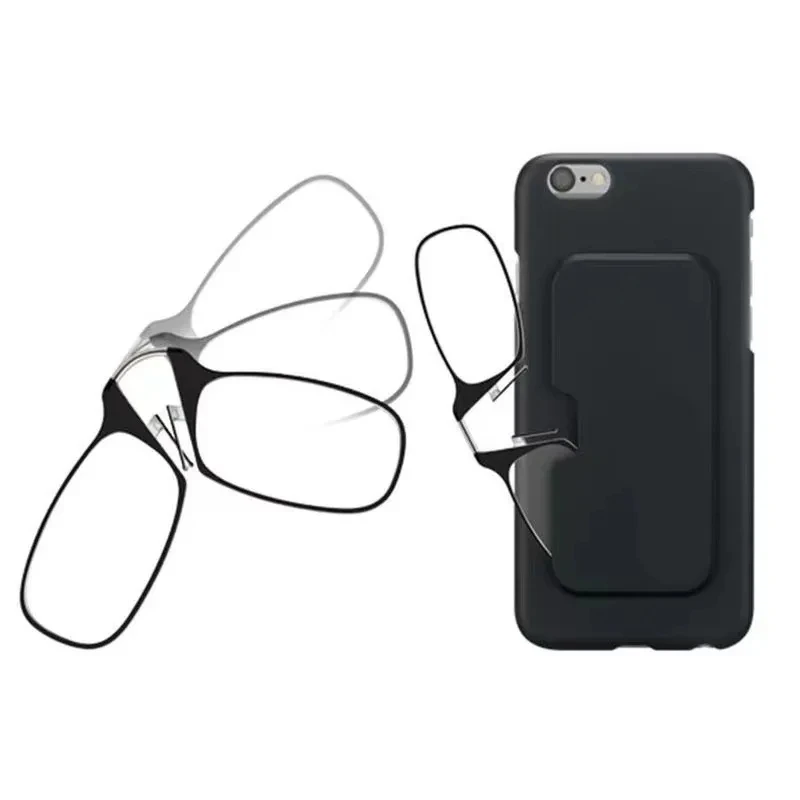 Modische Nasenklammer-Lesebrille, ultraleichte und praktische Presbyopie-Brille für Mobiltelefone, HD-Lesebrille im Retro-Stil Image