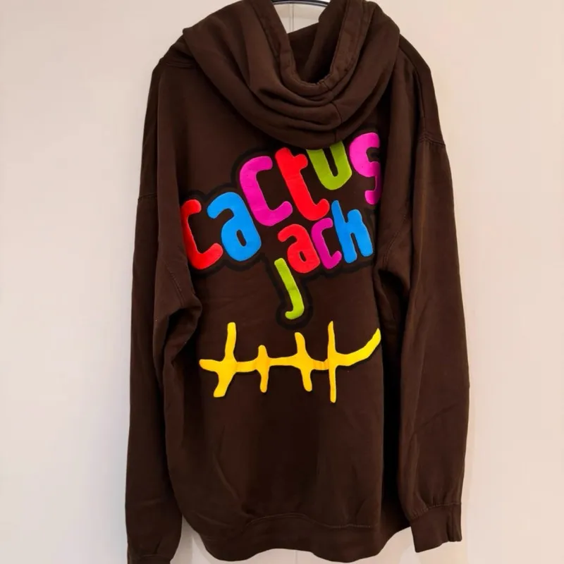 Winter Cactus Jack Hoodie Bunte Drucke Buchstaben-Fleece Hochwertige Kapuzenpullover Hip-Hop Streetwear Kanye Hoodies