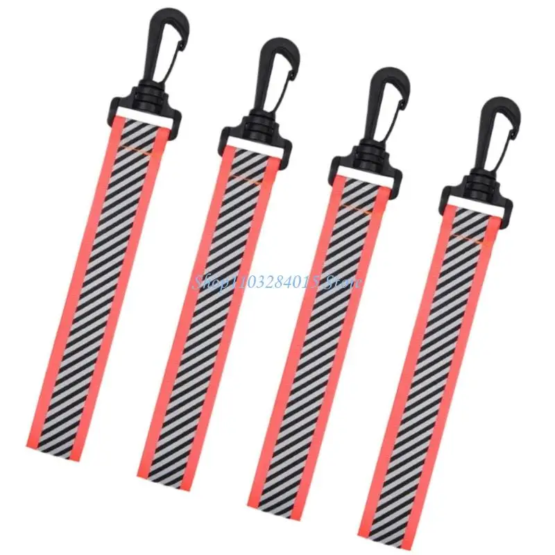 R6FF 4 Stück tragbarer, reflektierender Riemen, Schlüsselclip, schnelles Entfernungsdesign für Joggen, Camping, verbessert den Image