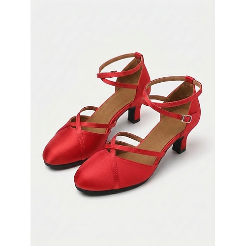 Damen-Pumps im Gatsby-Stil der 1920er Jahre aus braunem Satin – Vintage-Mary-Jane-Tanzschuhe im Flapper-Stil mit gekreuztem Knöchelriemen für Partys der Goldenen Zwanziger, Jazz, Swing und Ballsaal Image