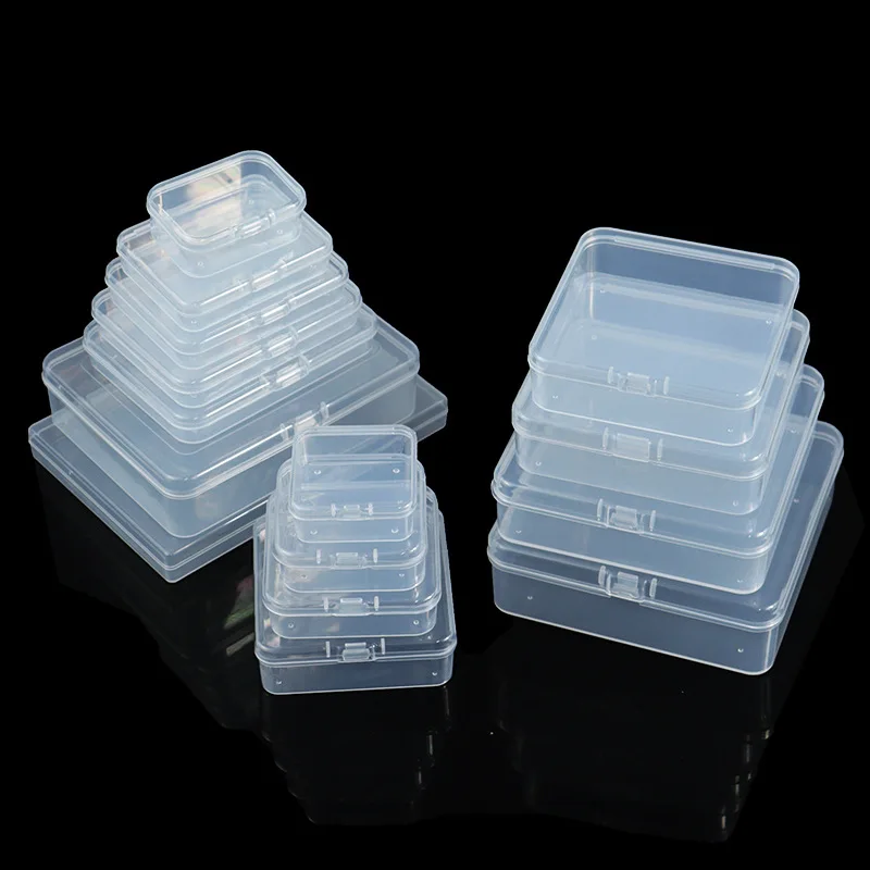 Quadratische Transparente Teilebox, Haushaltsartikel Sortier- und Aufbewahrungsbox, Einfache PP-Kunststoff Produktverpackungsbox Image