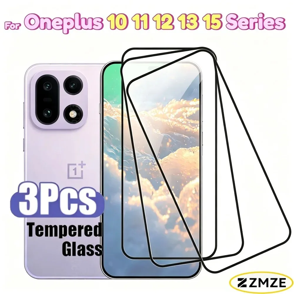 3 Stück ultraklare gehärtete Glasfolie für Oneplus 15 13 10 T 13S 11 10 Pro glänzender Displayschutz für Oneplus 15 13 12 10 R Image