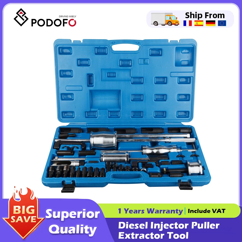 Podofo Diesel-Einspritzventil-Abzieher-Set, Diesel-Injektor-Schlagnhammer-Abzieher, Master-Extraktionswerkzeug-Set Image