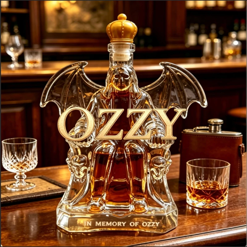 Yang-Ozzy Osbourne Whiskey-Flasche „Back To The Beginning“ Gedenk-Whiskey-Flasche Wohndekor-Statue Sammlerstück Kunsthandwerk Image