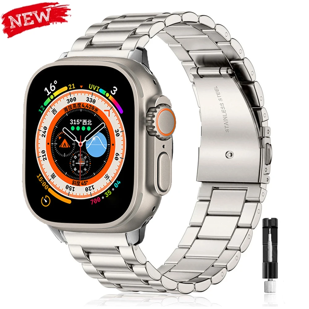 Edelstahl-Armband für Apple Watch Ultra 3/2 Band 49mm 40mm 44mm 41mm 45mm Armband IWatch Series 11 10 42mm 46mm 9 8 7 SE 6 Image