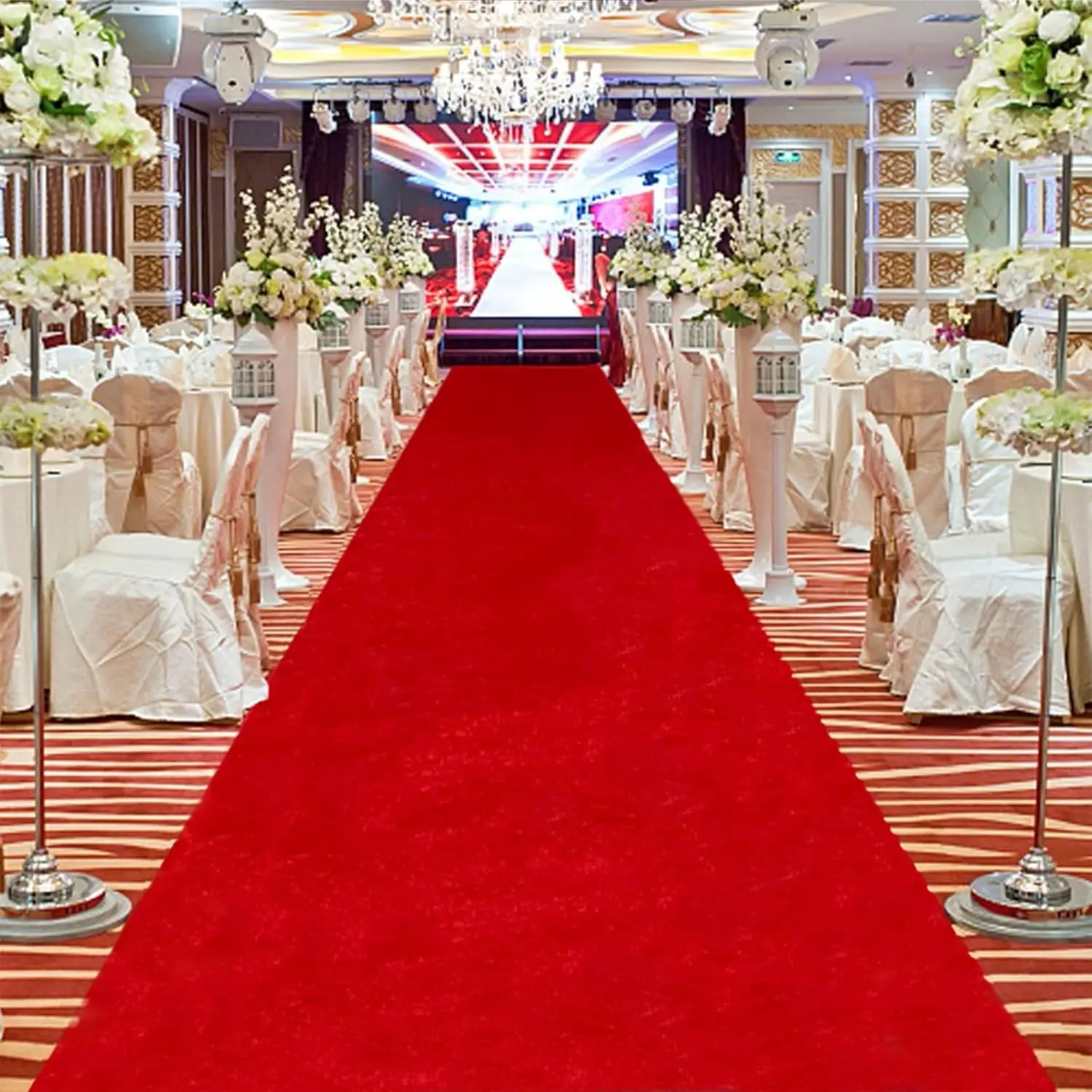 1 Dicker Roter Hochzeitsteppich, Heiratsantrag-Party, Feiertagsevent, Hochwertiger Hotel-Roter Läufer Image
