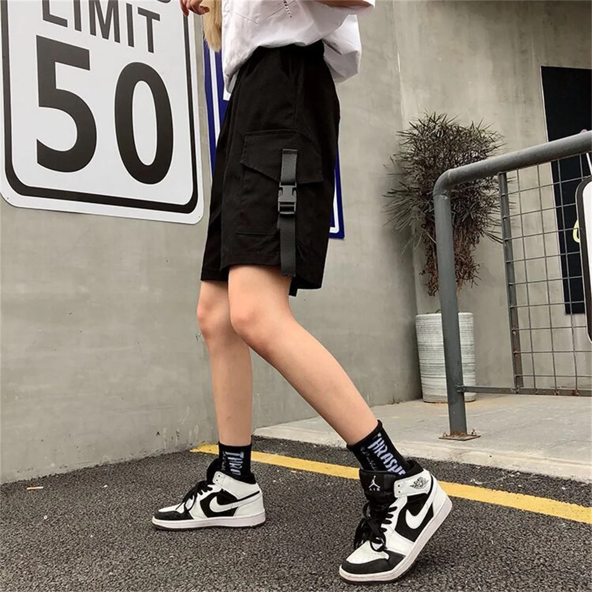 Coole Cargo-Shorts für Damen mit Großen Taschen, Harajuku Japan Shorts, Koreanischer Ulzzang Trend, Streetwear Sommer Hip-Hop Shorts für Mädchen