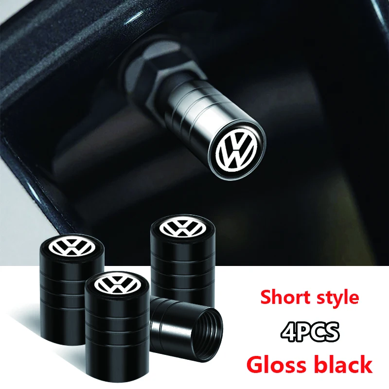 4 Stück Metall-Legierung Auto-Reifenventilkappen für VW Volkswagen Golf Polo Passat Tiguan Touran Jetta GTI Auto-Zubehör Image