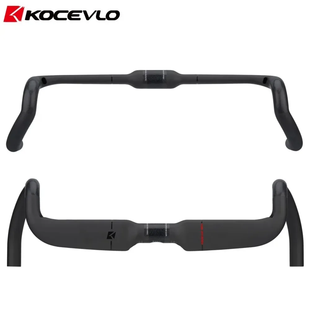 KOCEVLO Carbon-Gravel-Lenker, leicht gebogen, für Rennräder, interne Kabelführung, Rennradlenker 380/400/420/440mm Image