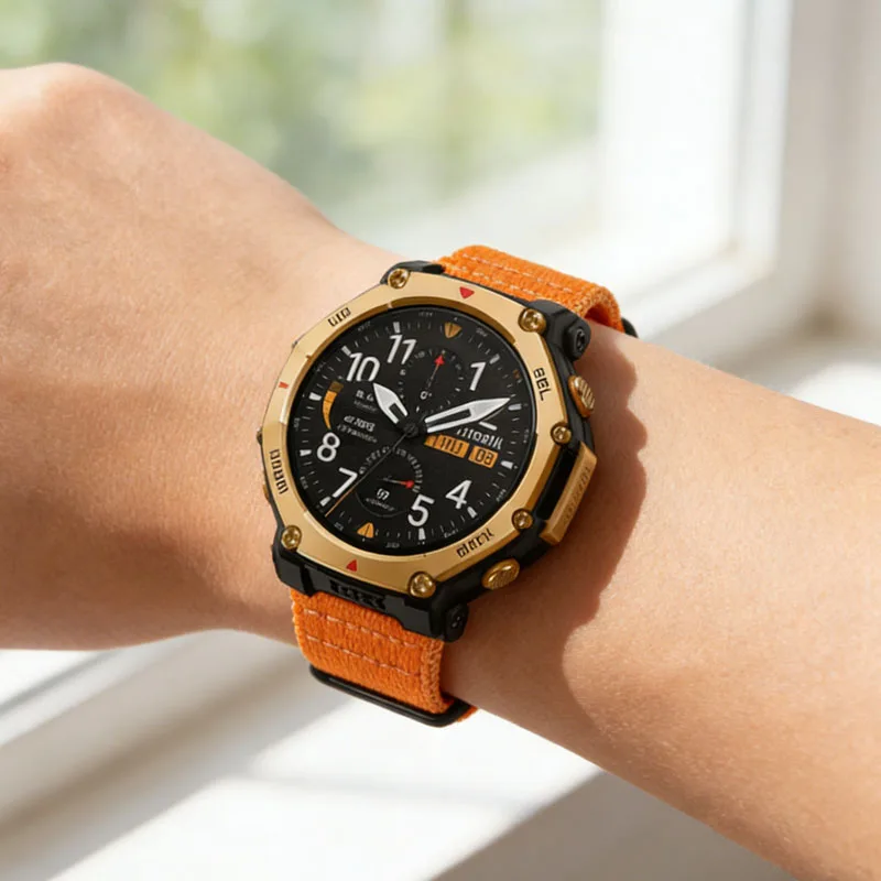 22 mm Nylonarmband mit drei Ringen für Amazfit T-REX3 Pro 48 mm, bequemes Armband für Amazfit Helio/Bip 6-5/Balance 2-1/GTR 4 Gürtel Image