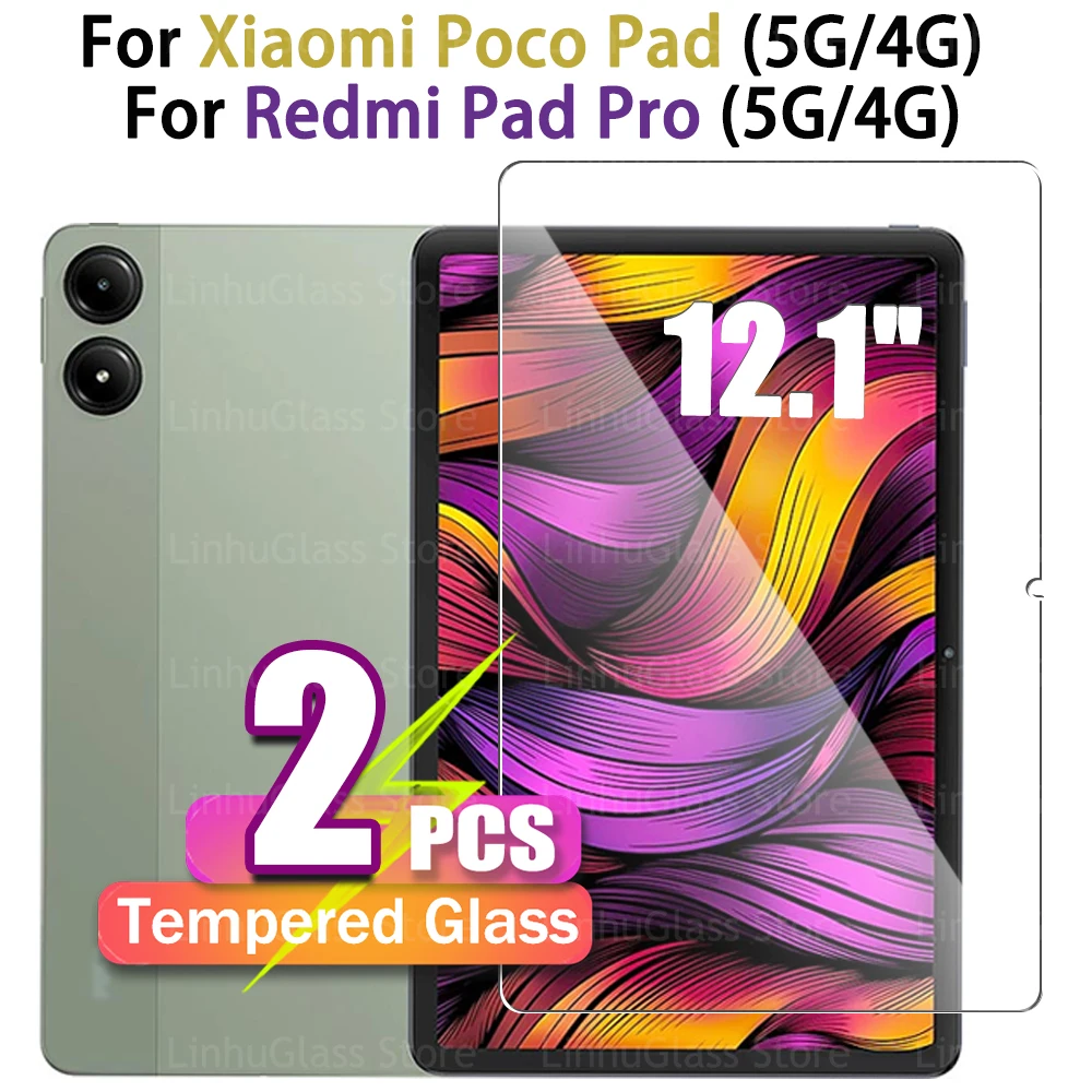 12,1 Zoll Tablet-Displayschutzfolie für Xiaomi POCO Pad / Redmi Pad Pro 4G 5G Anti-Fingerprint Blasenfreies Premium-Panzerglas Image