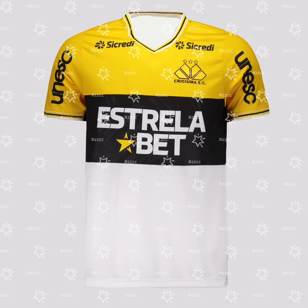 25-26 Criciúma EC Heim-Fußballtrikot Trainingsset Sommer-Sportbekleidung Herren-T-Shirt Kinderbekleidung Damen-Radtrikot ﻿ Image