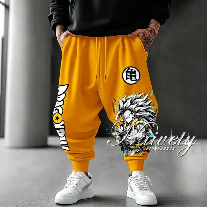 Dragon Ball Gotenks Super Saiyan 3 & Kame Symbol Print Schnelltrocknende Jogginghose Amerikanische Übergröße Hip-Hop Loose Pants für Erwachsene und Kinder Image
