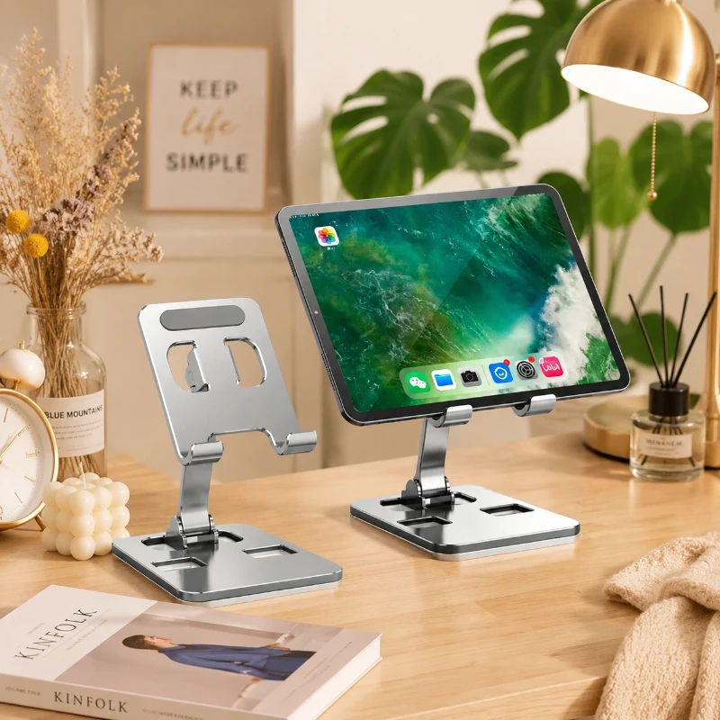 Aluminium-Tablet-Halterung, Verstellbarer Flexibler Universalständer für iPad, Mobiltelefon & Tablet, für Nachttisch und Schreibtisch Image