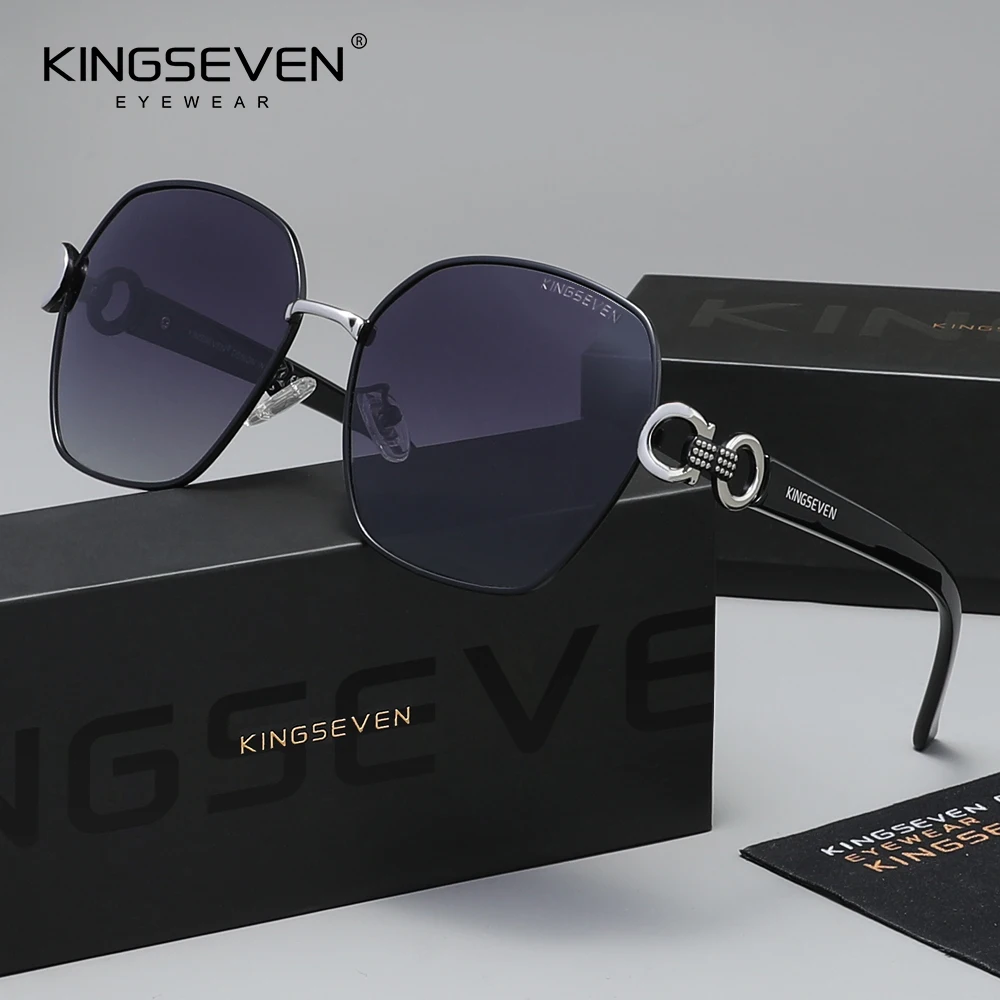 KINGSEVEN Polarisierte Mode-Sonnenbrille im Vintage-Design für Damen, Schmetterlingsrahmen, UV400-Brillen-Accessoire für Damen Image
