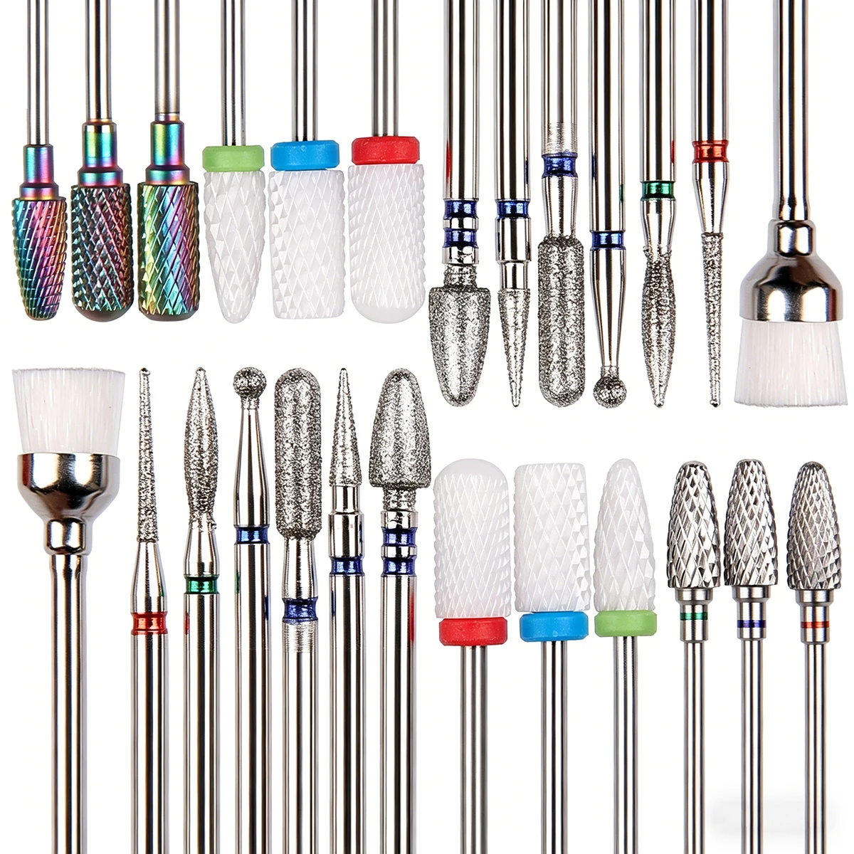 13-teiliges Nagelbohrer-Set mit Hartmetall-, Keramik- und Diamant-Bits für Maniküre und Pediküre - Entfernt abgestorbene Haut, Hornhaut und Gel-Nagellack Image