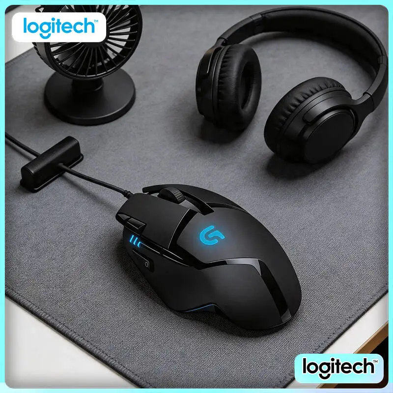 Logitech G402 Gaming-Maus mit 32-Bit-Prozessor, 500+ IPS, 20 Millionen Klicks, rutschfesten Griffen für Wettkampf-Gaming Image