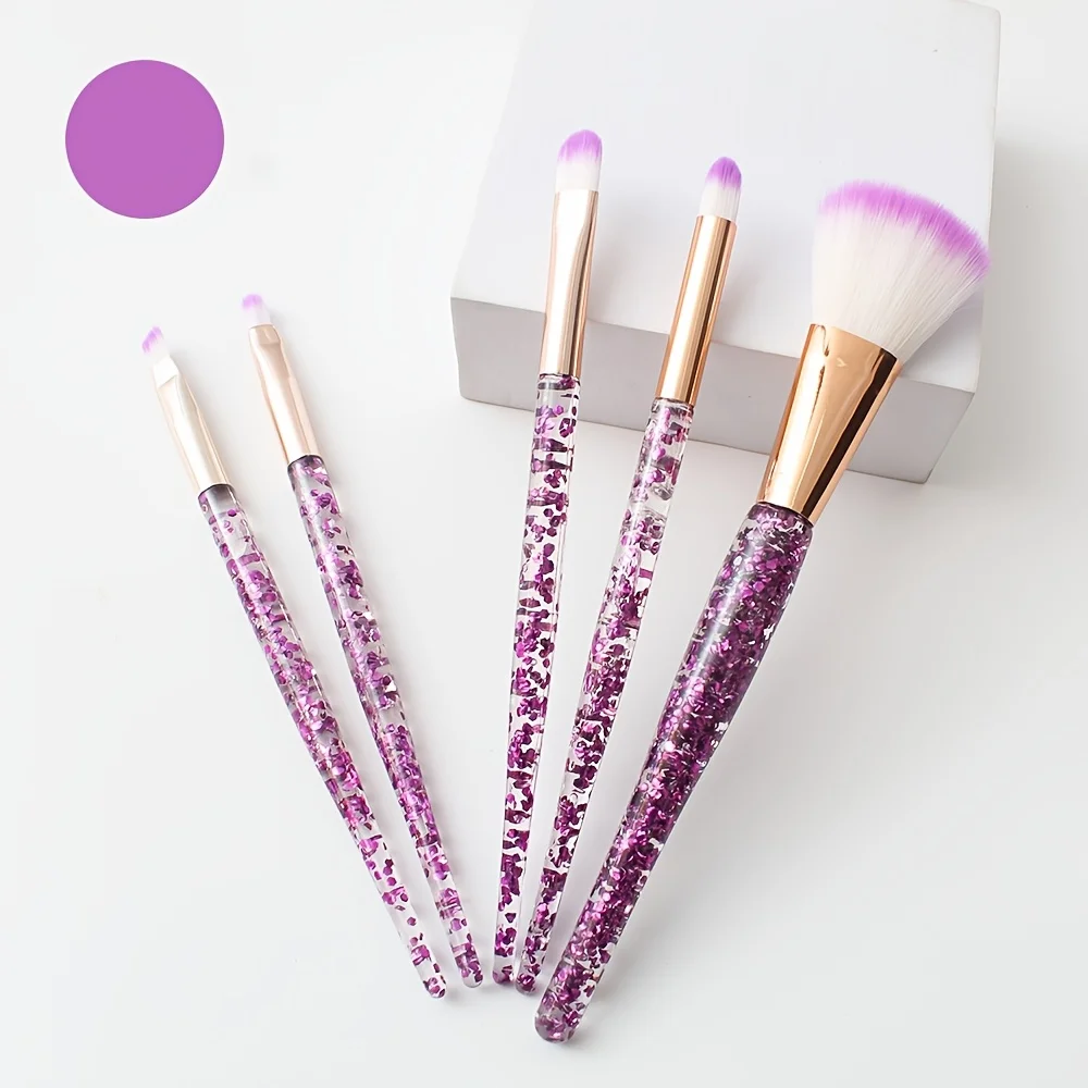 5-teiliges Nasenschatten-Pinsel-Set, für Lidschatten, Augenbrauen – Nylonborsten, hypoallergene Nylonborsten für universellen, hellbeigefarbenen Typ Image
